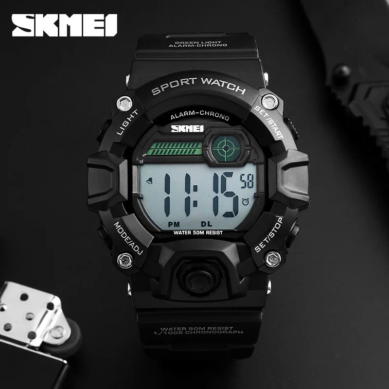

1242 Fashion Men's Outdoor Multifunctional Sports Watch Foreign Trade Double Time Student Electronic Watch