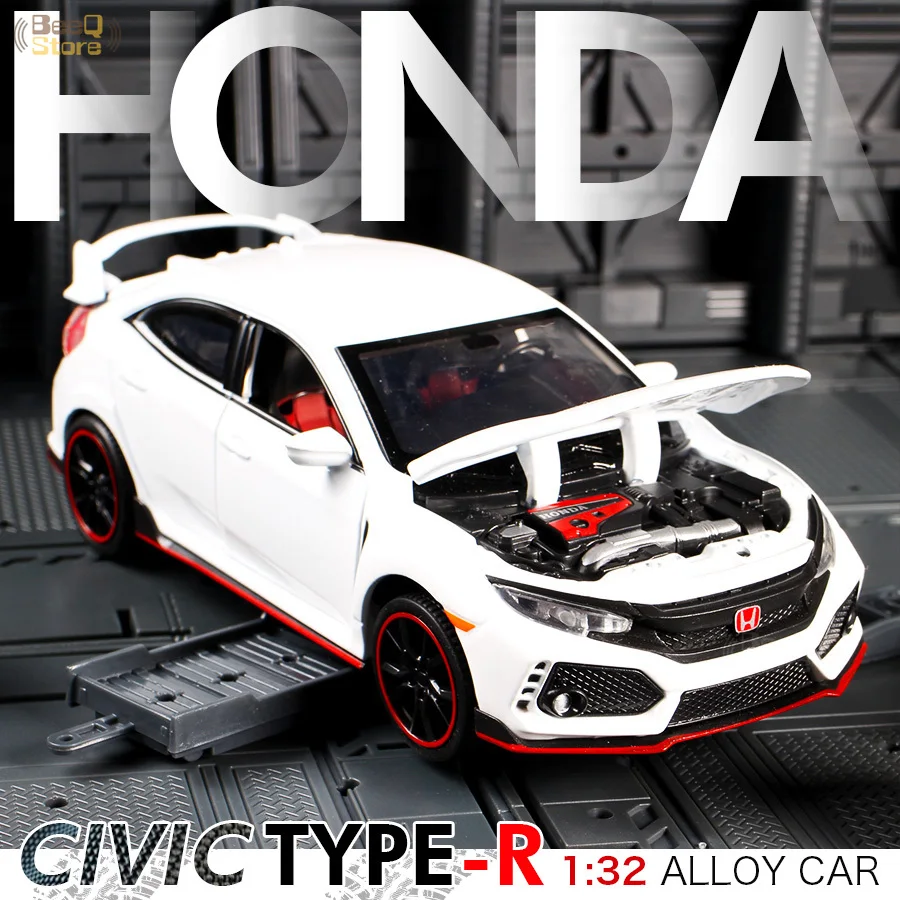 Игрушечный автомобиль из сплава 1:32 Honda Civic музыкальная с подсветкой машина для