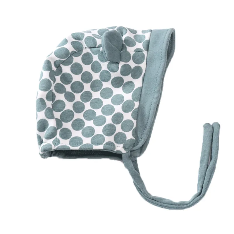 Детские вязаные шапочки в горошек для новорожденных мальчиков и девочек