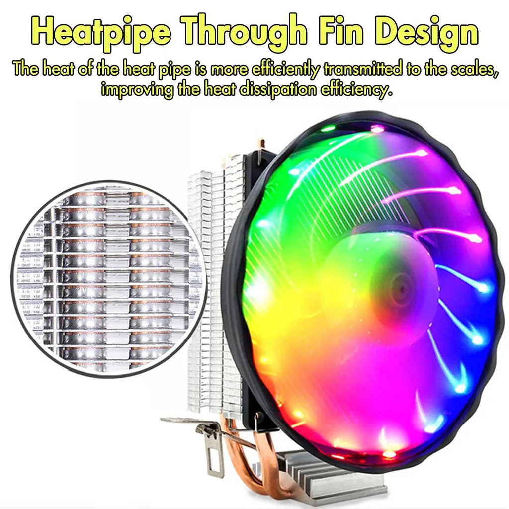 Светодиодный охладитель ЦП RGB 4pin Охлаждающий радиатор для 939/940/938/FM1/FM2/AM4/AM3 +/AM3/AM2