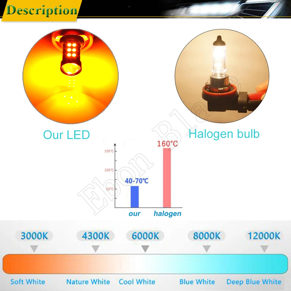 2 шт. водить автомобиль H8 H11 H16JP 3030 30SMD Автомобильная Противо-Туманная светильник лампы противотуманных фар линзы прожекторного типа кроссовки для вождения светильник янтарный, оранжевый, желтый, работающего на постоянном токе 12 В