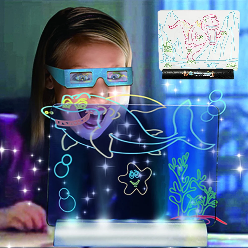 Доска для рисования детская с ЖК дисплеем и очками|Юный художник| |