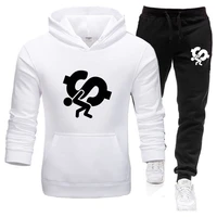 autumn winter men hoodiesweatpants tracksuit casual male long sleeve pullover two pcs set outdoor gym hooded sport jogging suit