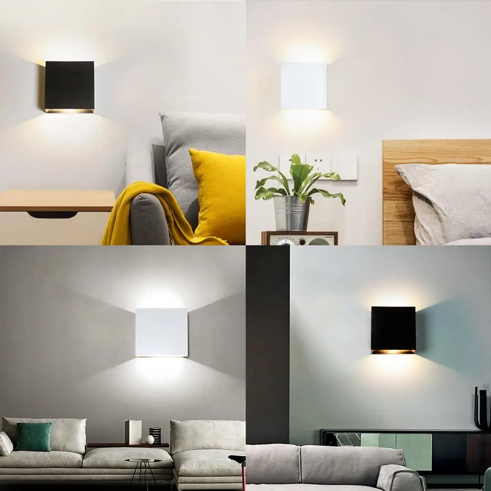 Квадратный светодиодный настенный светильник прикроватные бра с регулируемой