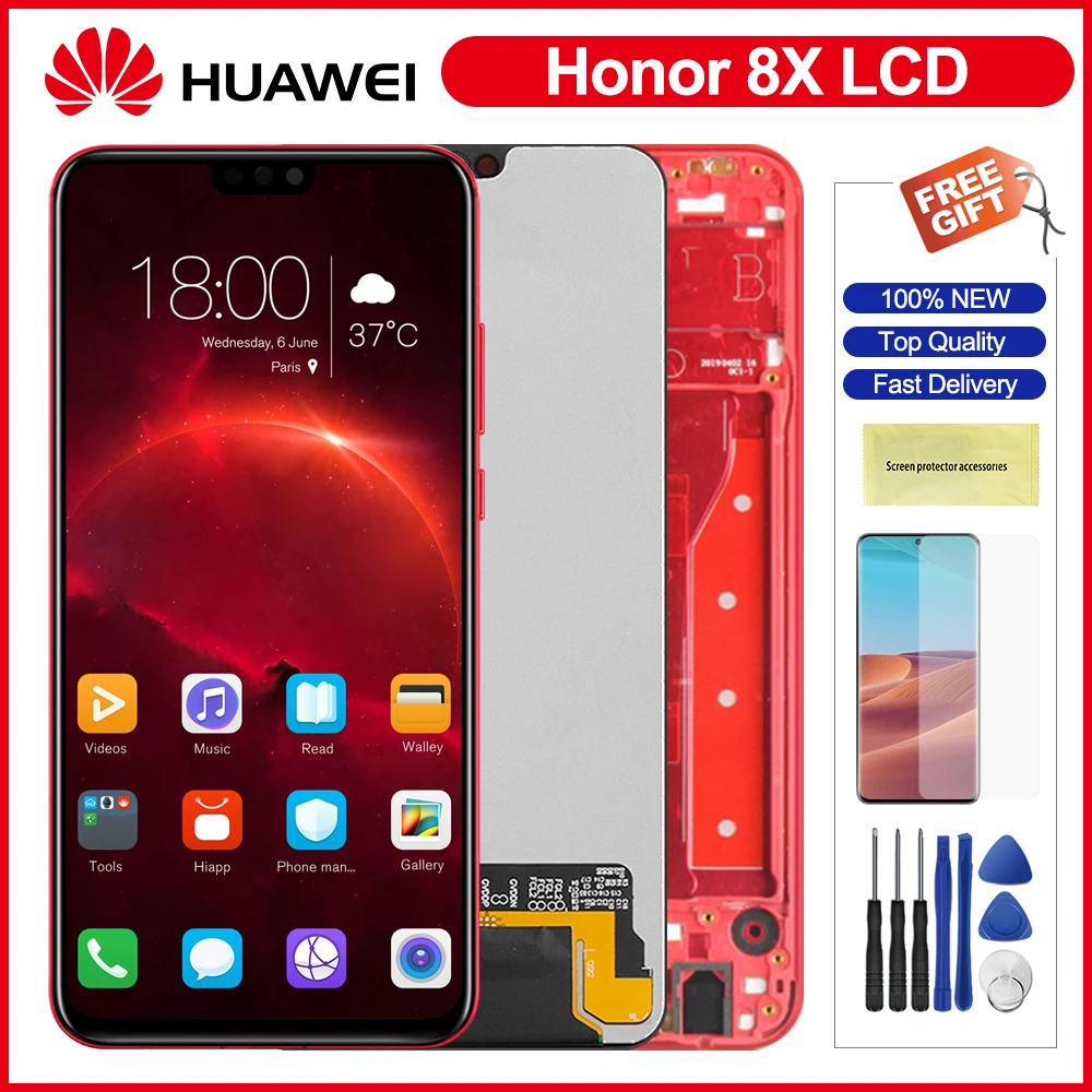 

6.5'' Screen For Huawei Honor 8X LCD Display Touch Screen Assembly Parts With Frame For Huawei Honor8X JSN-L22 JSN-L42 JSN-L11