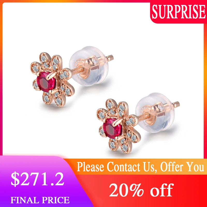 LOVERJEWELRY трендовые свадебные серьги с цветком 18 К розовое золото натуральный