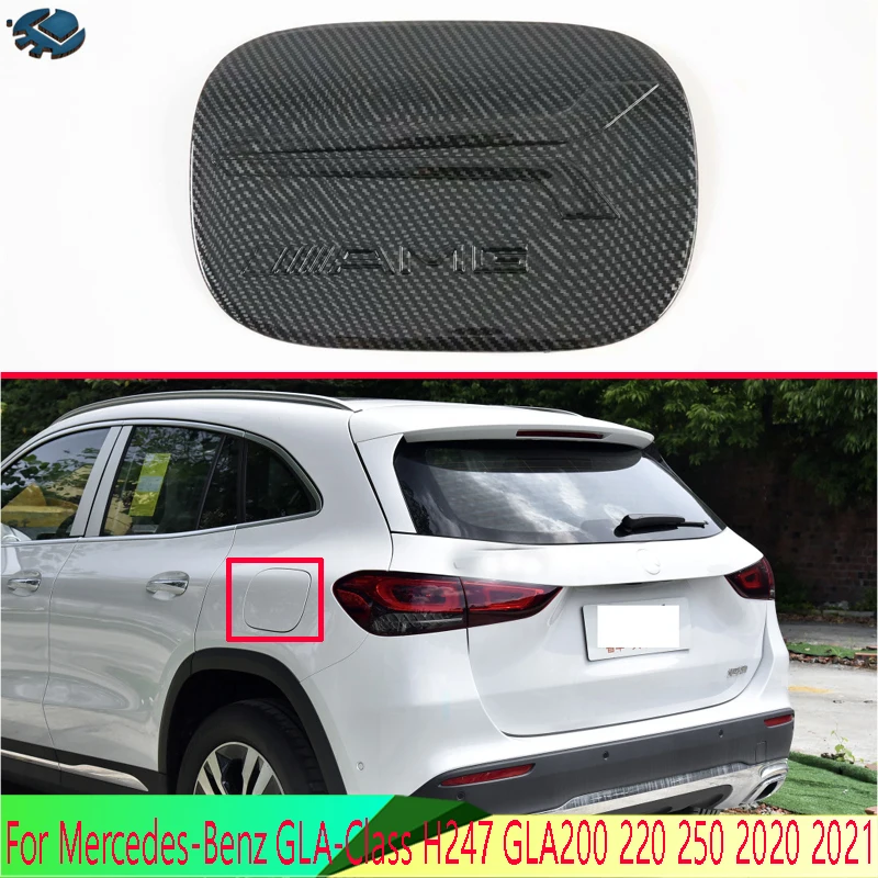 

For Mercedes-Benz GLA-Class H247 GLA200 220 250 2020 2021 Carbon Fiber Style fuel tank cap cover car-styling trim