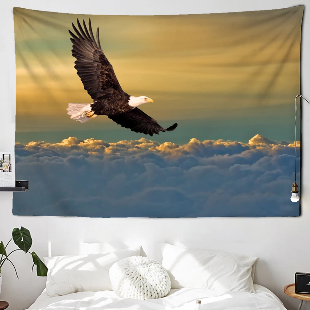 

Eagle In Sunset Sky Full Wall Tapestry Psychedelic Tapestry Wall Cloth Tapestries Carpet Bird Home Decor Wall Hanging