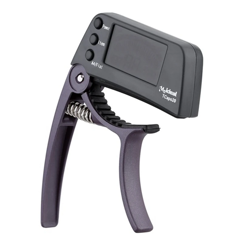 

Meideal TCapo20 Acoustic Guitar Capo Quick Change Key Guitar Capo Tuner for Electric Guitar Parts Bass Chromatic Alloy-Brown