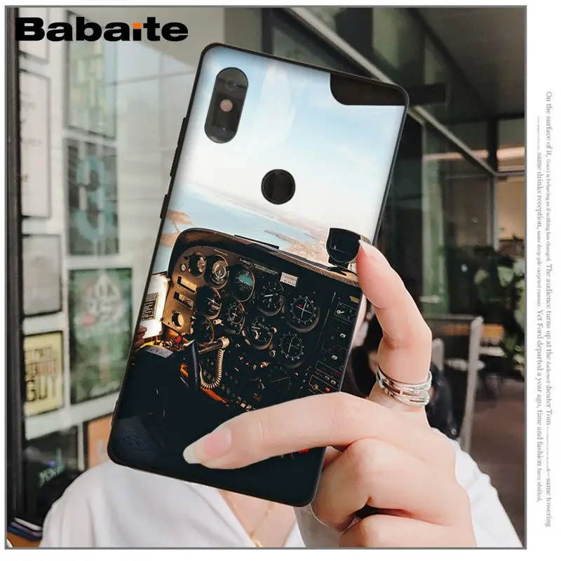 Babaite airplane cockpit Custom Photo Soft Phone Case for Xiaomi Mi 6 Note3 8 8SE Redmi 5 5Plus Note4 4X Note5 Cellphones