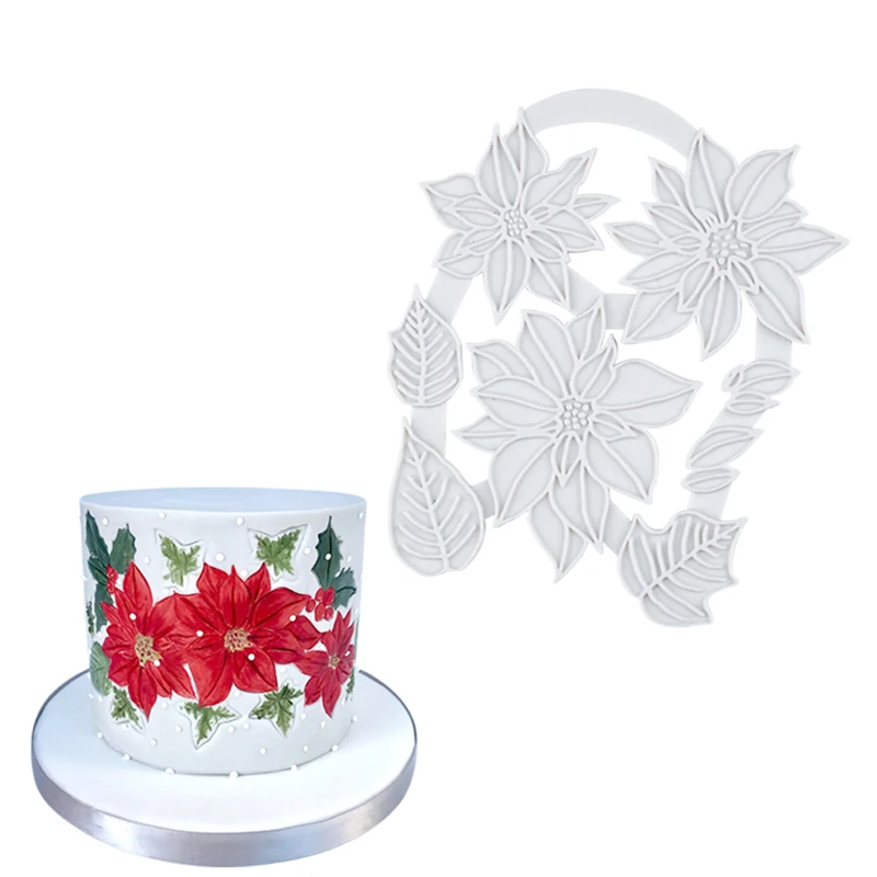 Meibum Рождество цветок силиконовые помадки торт плесень шоколад мастика Gumpaste