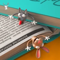 cute 3d animals squashed cat rabbit mouse bookmarks creative wolf book marks for kids girls gift office school kawaii stationery