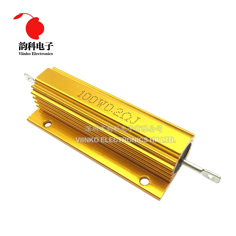 100W RX24 Aluminum Power Metal Shell Case Wirewound Resistor 0.01 ~ 100K 0.1 0.5 1 2 4 6 8 10 20 100 150 200 300 500 1K 10K ohm - купить по