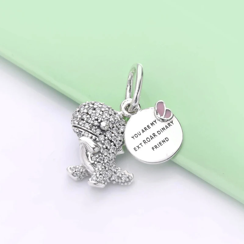 Бесплатная доставка подлинное 925 стерлингового серебра со стразами в виде