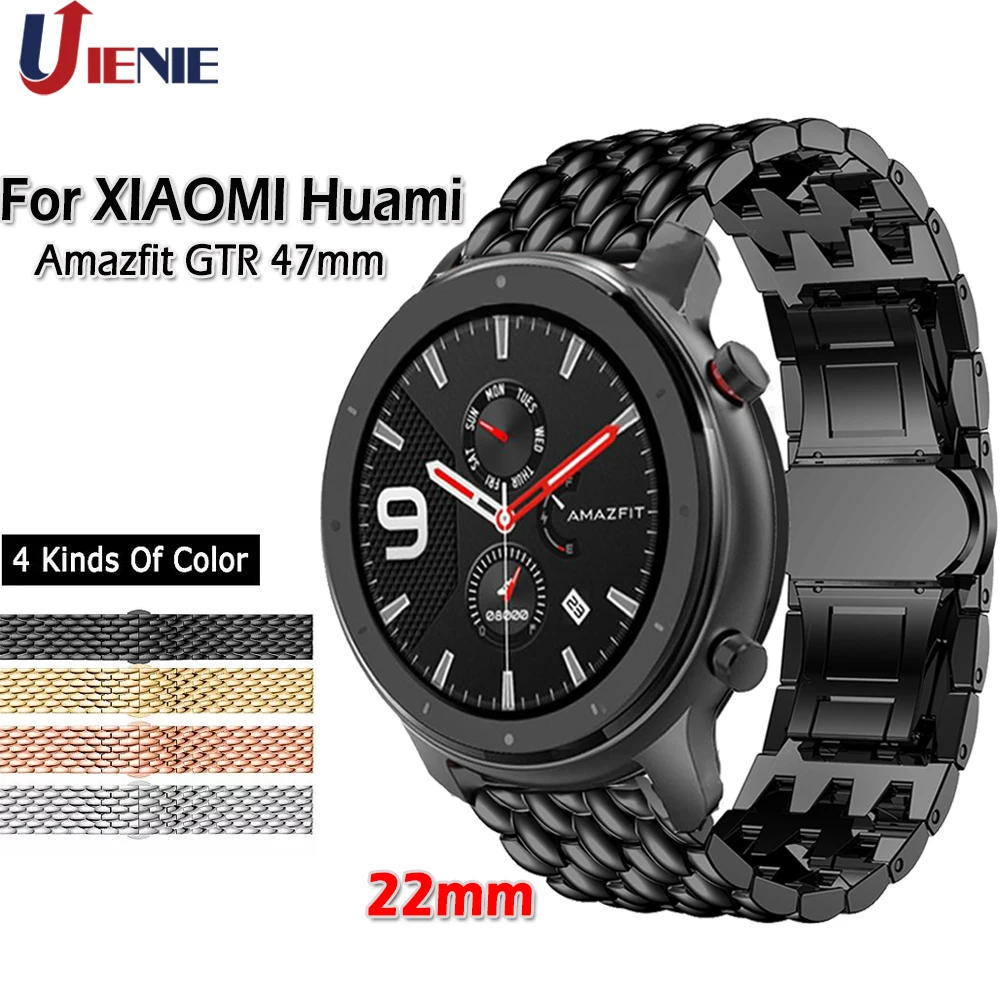 Ремешок из нержавеющей стали для Xiaomi Huami Amazfit GTR 47 мм/gtr2 сменный Браслет Samsung Galaxy 46