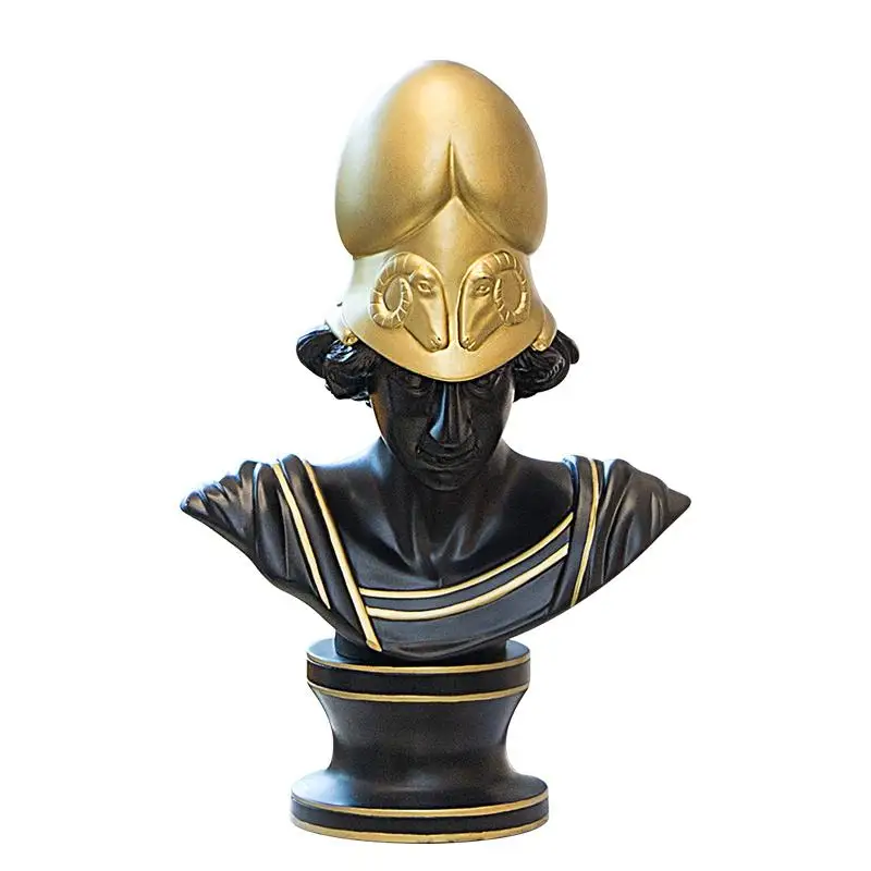 

ATHENA GODDESS BUST STATUE GODDESS OF WISDOM FIGURINE ART SCULPTURE RESIN CRAFTWORK HOME DECORATION ACCESSORIES R409