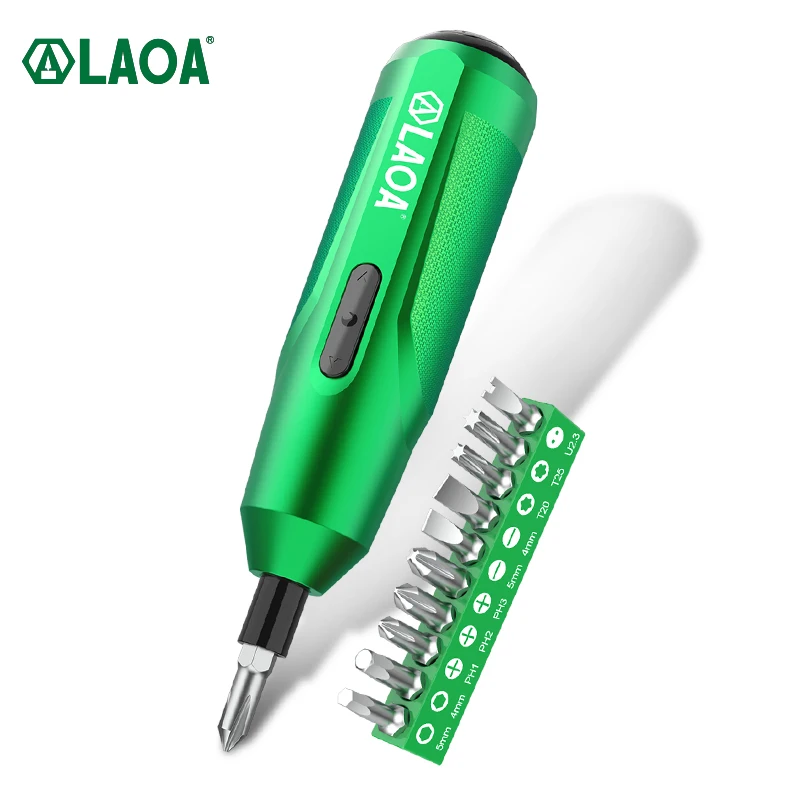 

LAOA 3.7V Electric Screwdriver 3.6mm Smart Cordless 1/4” Screwdriver Rechargeable Lithium Battery Screwdriver Wiith USB S2 Bits