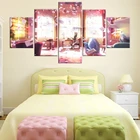 Фиолетовый Evergarden аниме фотообои искусство домашний Декор 5 шт. HD печатные плакаты картины модульный декор для комнаты девушки