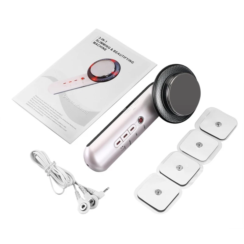 3 in 1 Ultrasound EMS Body Slimming Massager Fat Burner Cavitation Face Lifting Galvanic Infrared Weight Loss Beauty Machine | Красота и
