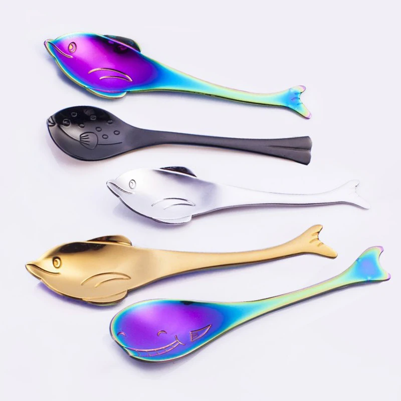 Vacclo мультяшный кит дельфин кофе мешалка ложка из нержавеющей стали креативный