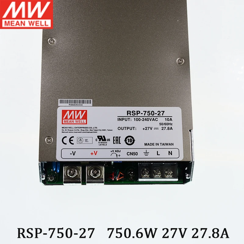 RSP 750 27 MEAN WELL импульсный источник питания 110 В/220 В переменного тока на постоянного