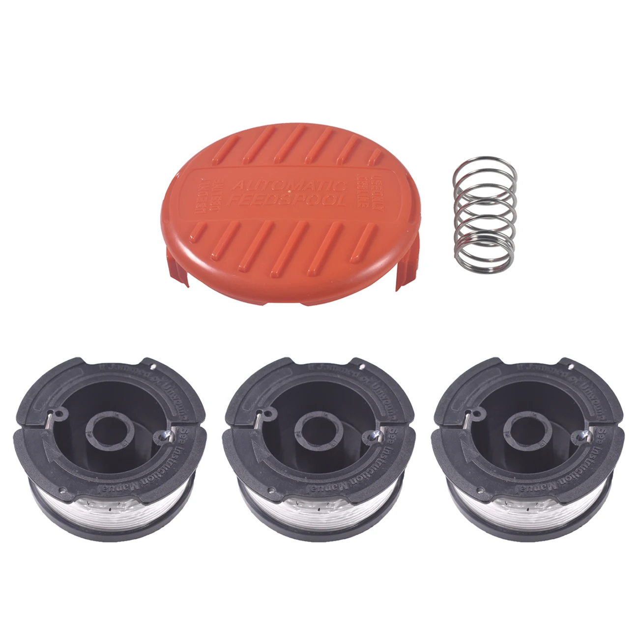 

3*Trimmer Spool & Cap & Spring Replacement for Black Decker AF-100-3ZP