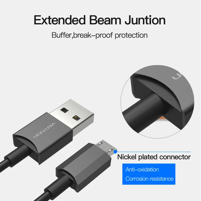 Vention Micro USB кабель для быстрой зарядки USB кабель для передачи данных кабель для мобильного телефона samsung Galaxy S4 htc LG Android смартфон Microusb