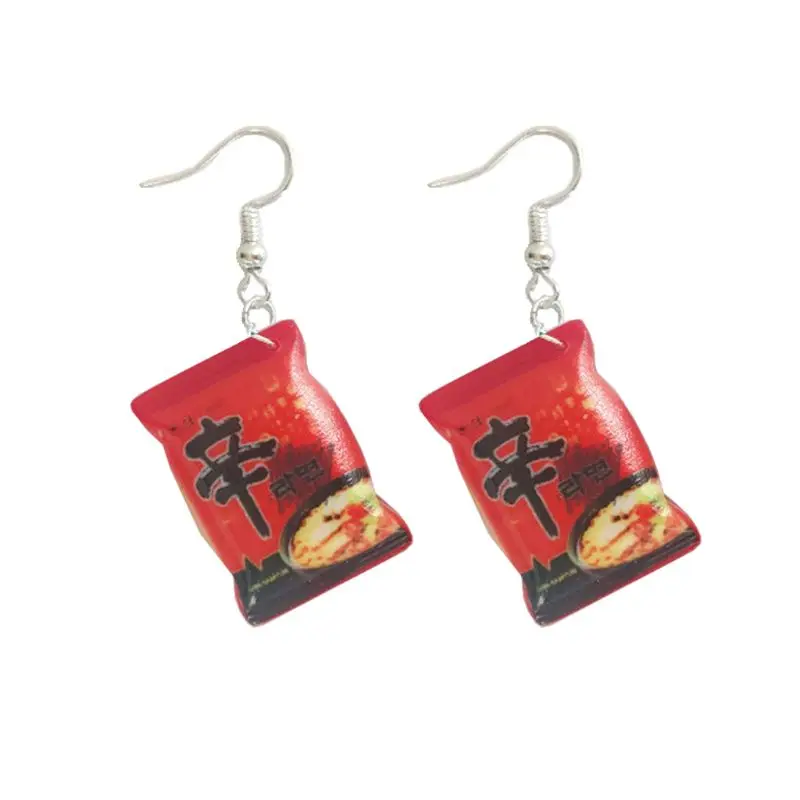 Забавные маленькие имитирующие серьги с лапшечкой из Чили модные ювелирные