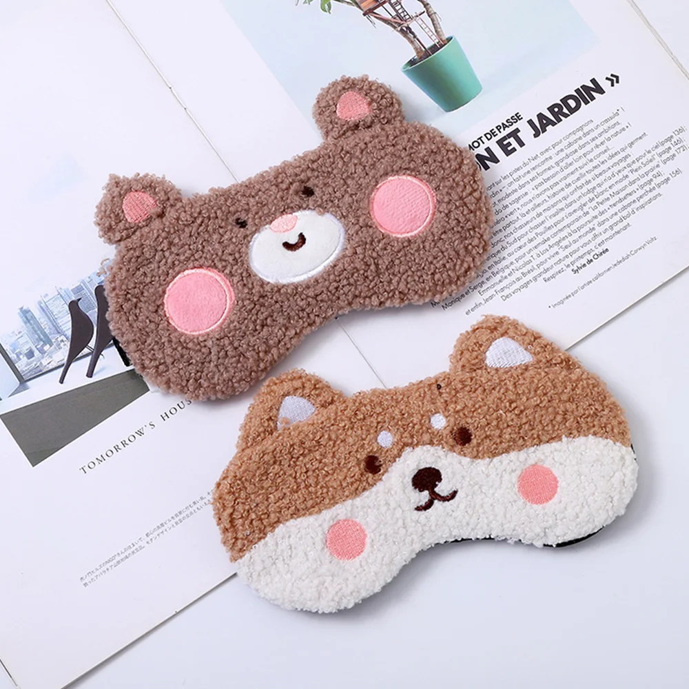 Симпатичная плюшевая повязка на глаза для девочки сна ночная маска милая с