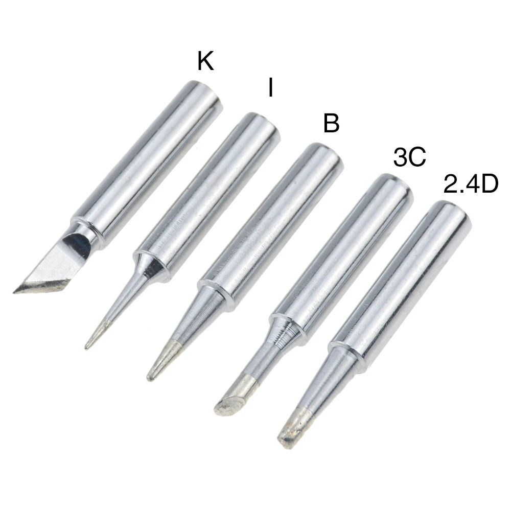 Silver 5 шт. I+ B+ K+ 2.4D+ 3C паяльник из чистой меди 900 м набор головок для паяльника внутри Горячая Оголенная Медь Электрический паяльник наконечник - Цвет: Silver