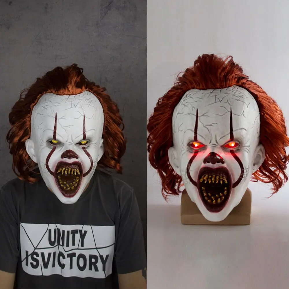 Cosplay Stephen King It Chapter Two Clown Latex Masks светодиодный костюм для косплея вечерние реквизиты