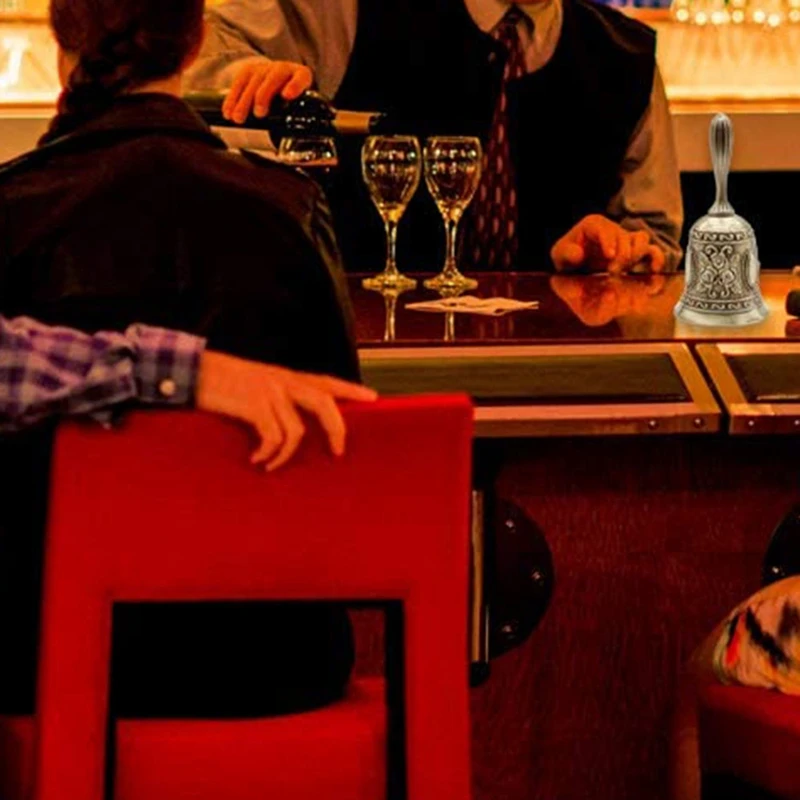 

Metal Held Dinner Bell Brass Jingle Call Bell for School Church Adults Classroom Wedding Decorative (2Pattern)