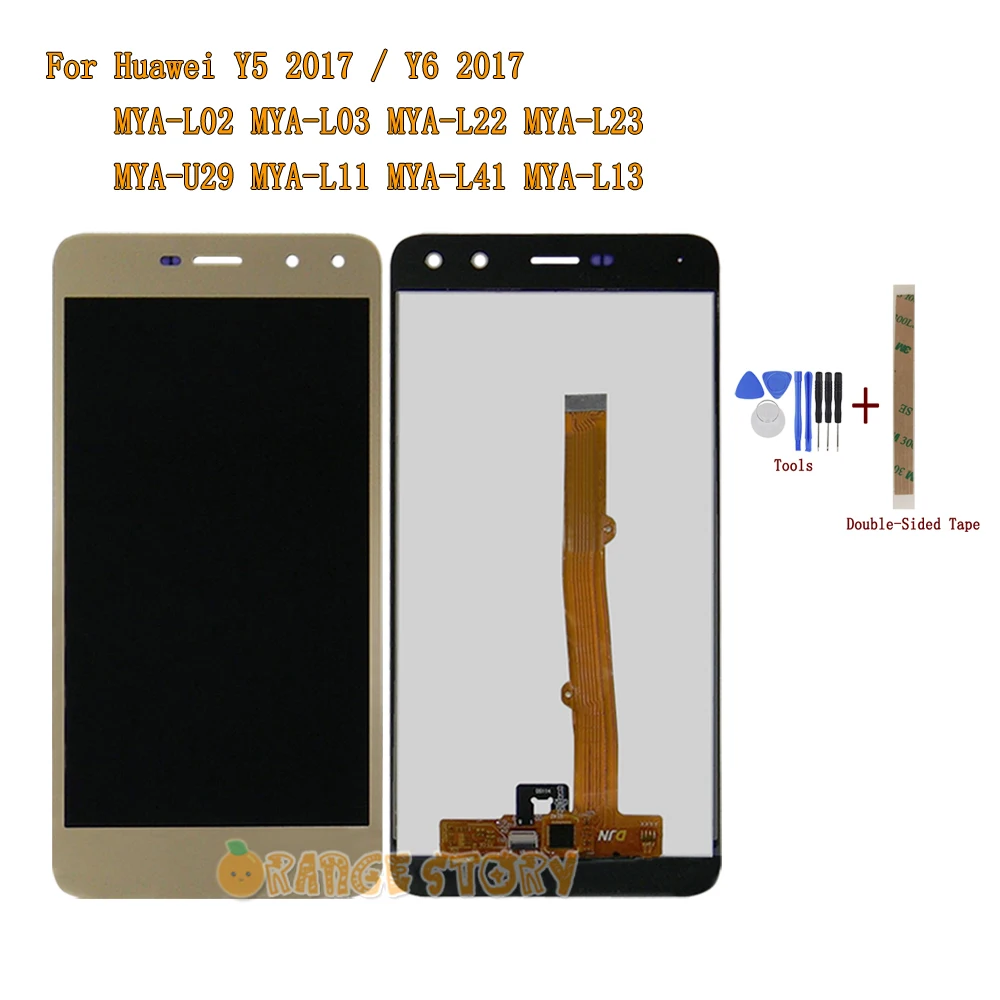 Gold No Frame ЖК-дисплей для huawei Nova Young 4G LTE/Y6 /Y5 MYA-L11 MYA-L41 MYA-U29 MYA L22 L41 ЖК-дисплей сенсорный экран Рамка - Цвет: Gold No Frame