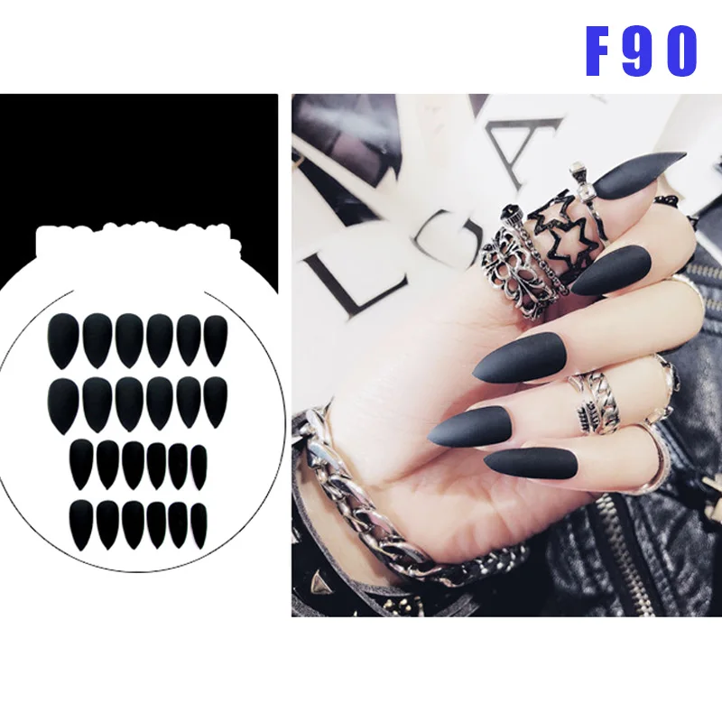 24 шт. Длинные накладные ногти для ног полного покрытия искусственные Нейл Арта