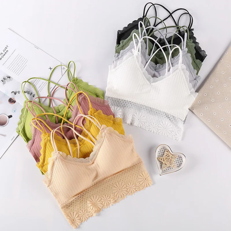 Женский спортивный бюстгальтер с хлопковыми шнуровками топ женский для девушек