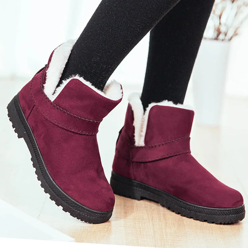 

2019 New Snow Boots Female Flat Bottom Large Size Short Boots Ladies Cotton Shorts Women's Boots Shoes Botas Mujer Invierno E05