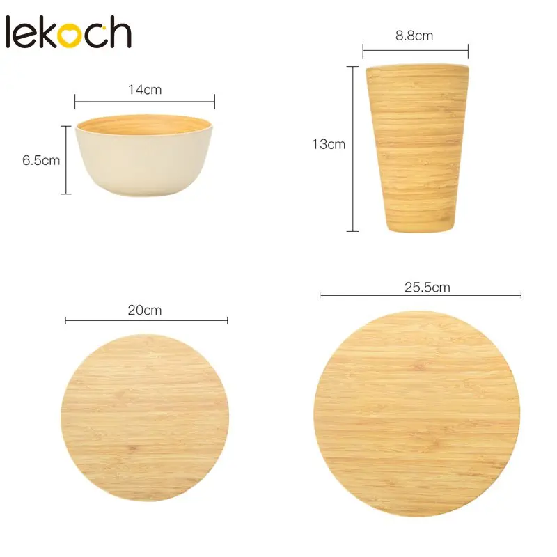 LEKOCH возобновляемая бамбуковая детская посуда набор посуды из дерева Экологичные