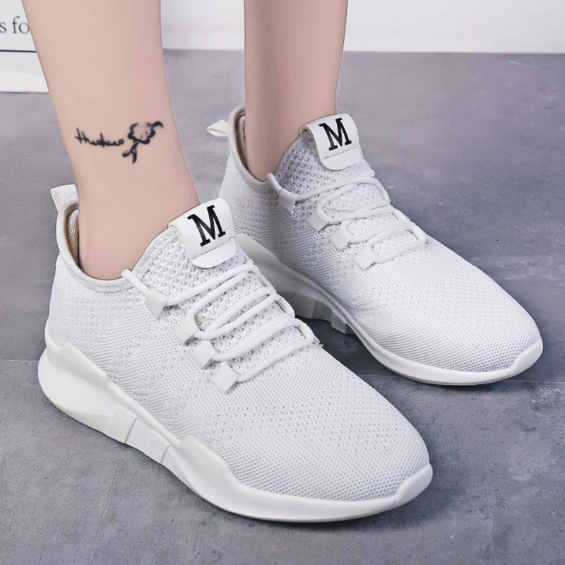 Кроссовки-носки женские сетчатые дышащие Нескользящие плоская подошва