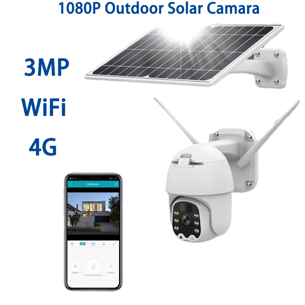 

RUISUI 4G PTZ Outdoor Solar Camera 360 CCTV Night Vision Two Way Audio WiFi Outdoor Monitoring Solar Power Camera