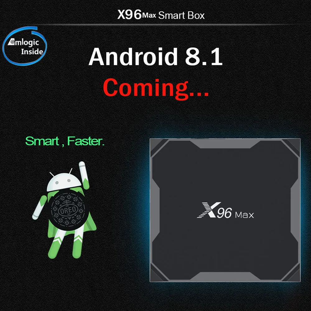 X96Max Smart tv BOX Android 8 1 Amlogic S905X2 LPDDR4 четырехъядерный процессор 4 ГБ 32 64 Гб 2 г и 5 ГГц Wifi BT