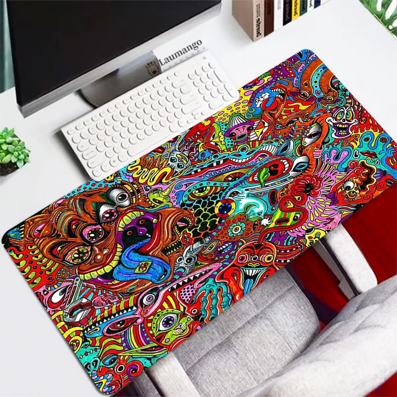 

Psychedelic Mouse Pad Large XL Gaming Lockedge Mouse Mat For Laptop Computer Keyboard Mousepad