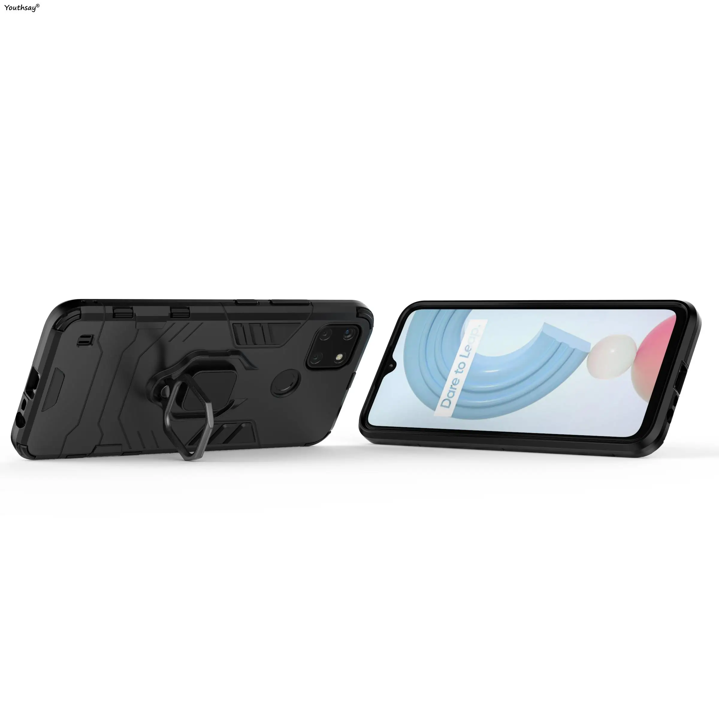 For Realme C21Y Case for Realme C21 C21Y C15 8i 8 Pro Cover Funda Shell Finger Ring PC Stand Phone Bumper For Realme C21Y