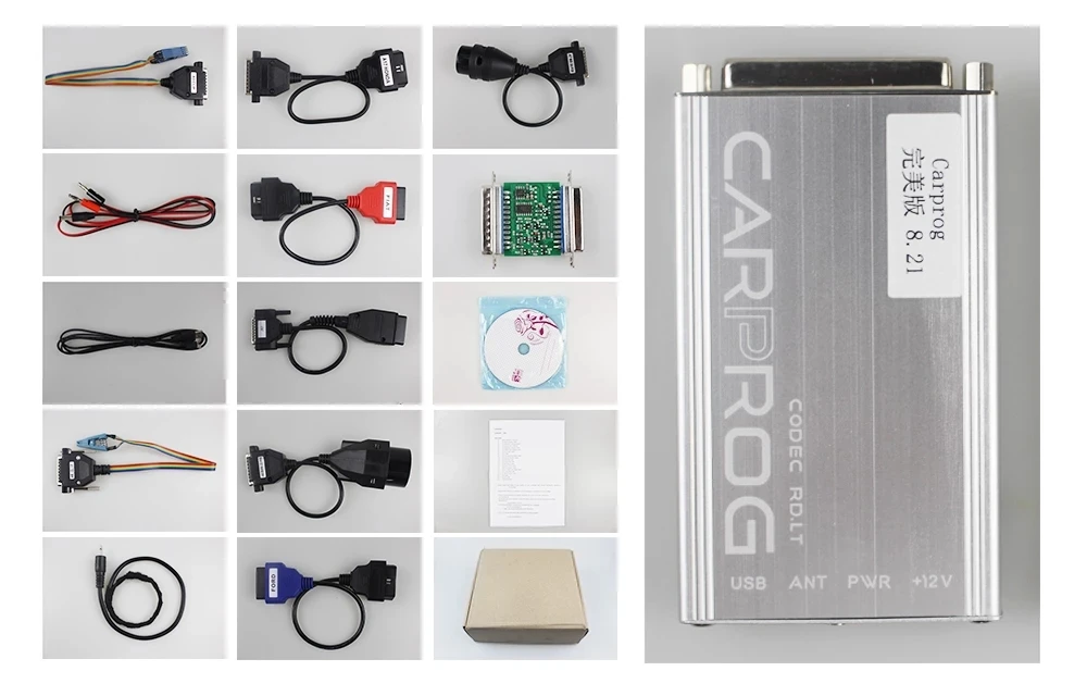 Онлайн Carprog 821 V8.21 + генератор ключей полный адаптер для автомобиля Prog V10.93/8 21