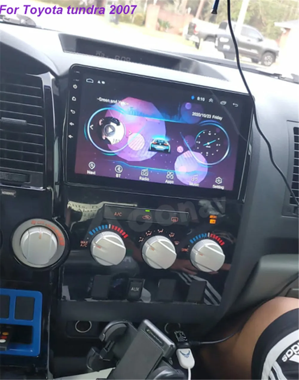 Автомобильное радио 2 Din Android Тесла стиль GPS для TOYOTA Tundra 2007-2011 Sequoia 2007-2018