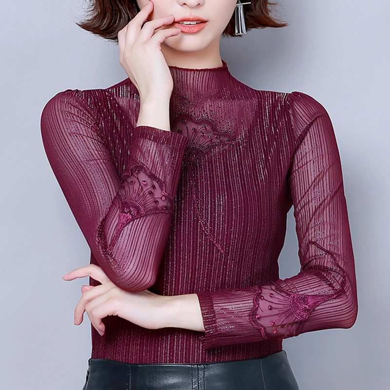 Осенние женские блузки корейская мода женская шелковая блузка OL рубашка плюс