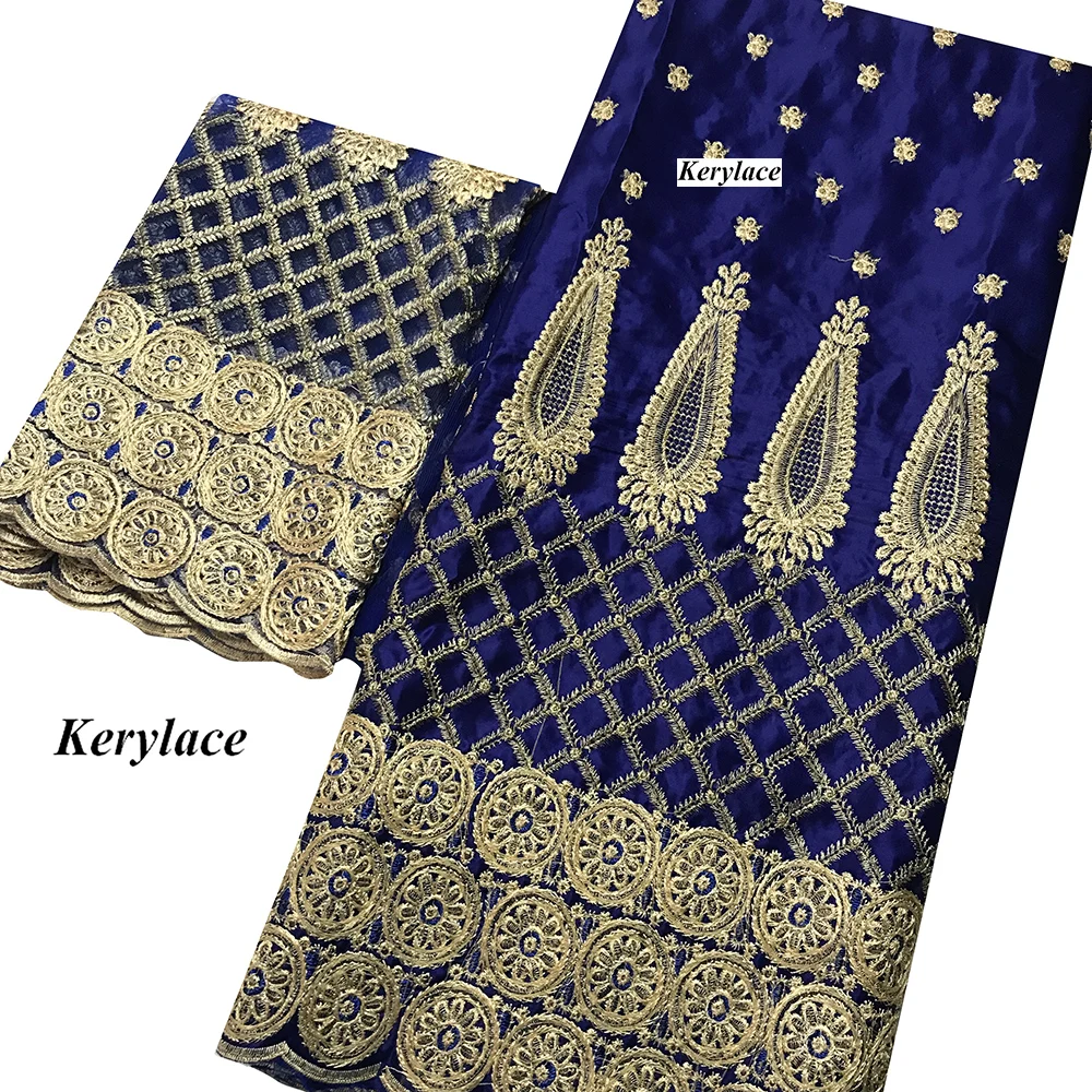 Королевская Синяя кружевная ткань George нигерийское вечернее платье африканская