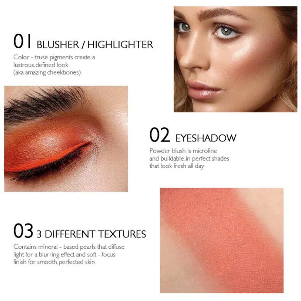 Палитра теней для век 6 цветов оранжевые матовые Перламутровые тени пигментные