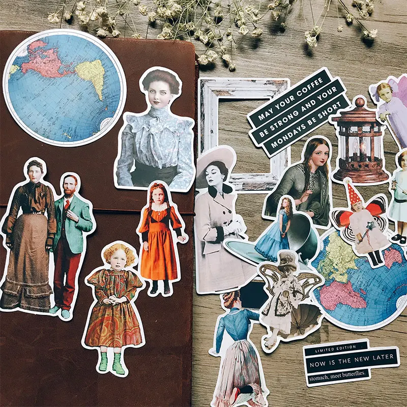 19 шт. винтажные Ephemera наклейки для скрапбукинга DIY альбом мусорный Журнал Дневник неделя счастливые украшения для ежедневника наклейки