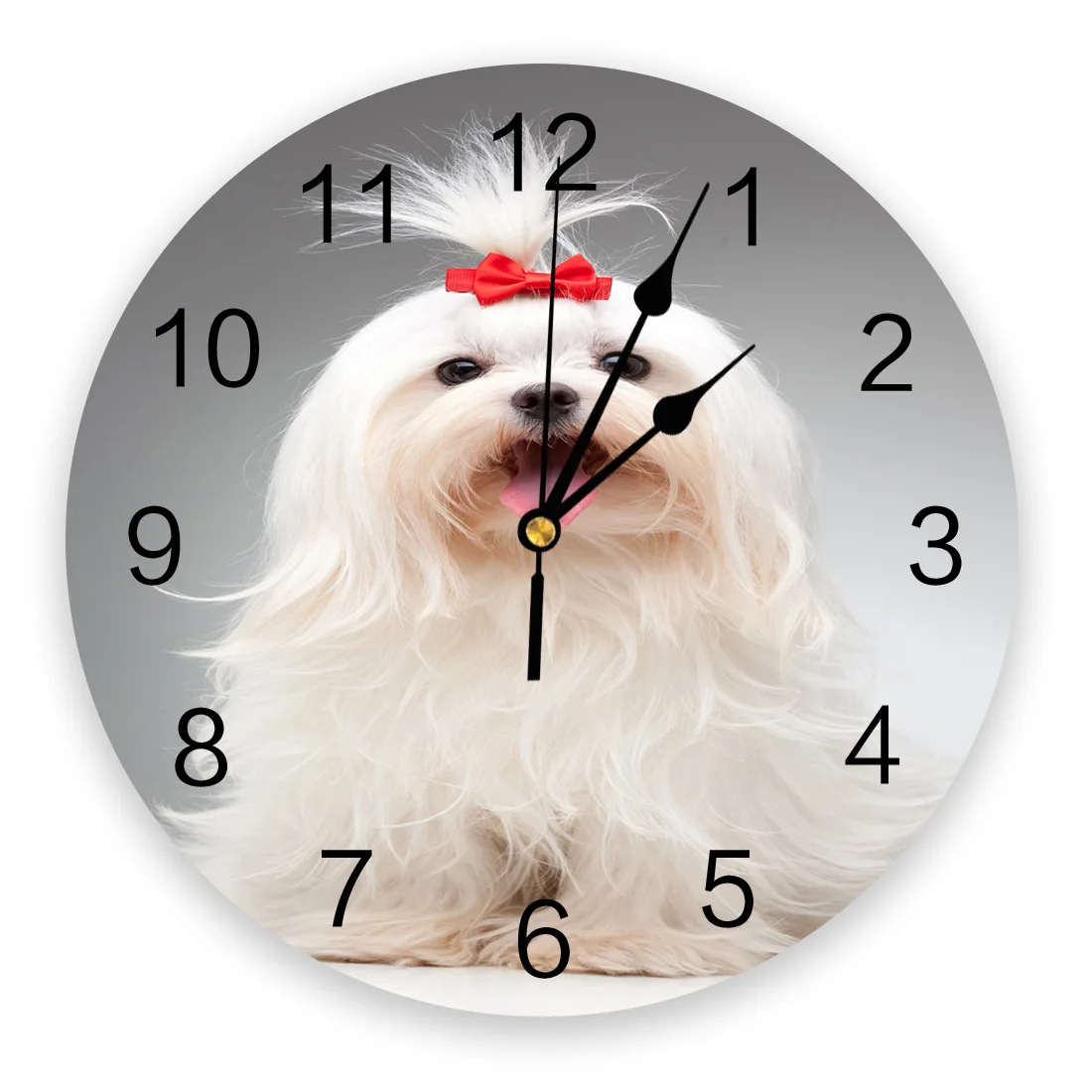 Настенные часы с собачьим бантом для домашних животных настенные кухни гостиной