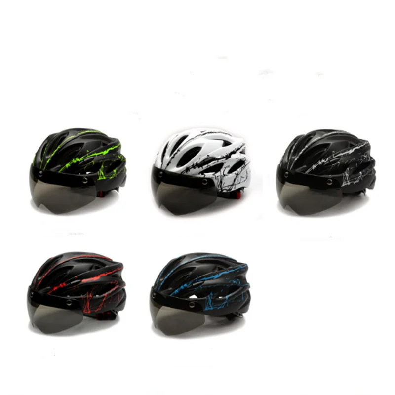 

2020 new gray goggles bicycle helmet ultra light pattern bicycle helmet mountain road bike integrated bicycle helmet